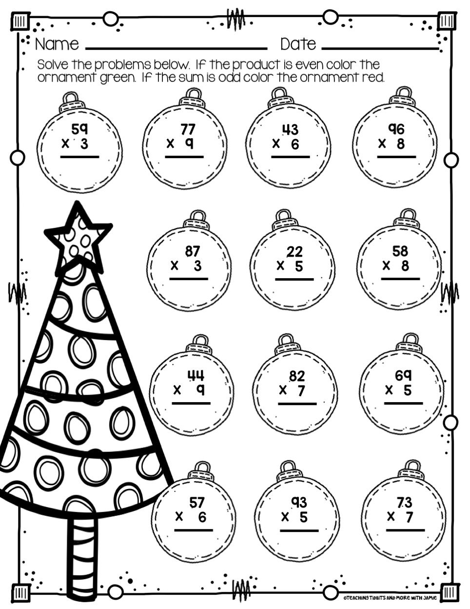 Free Printable Christmas Worksheets 4th Grade