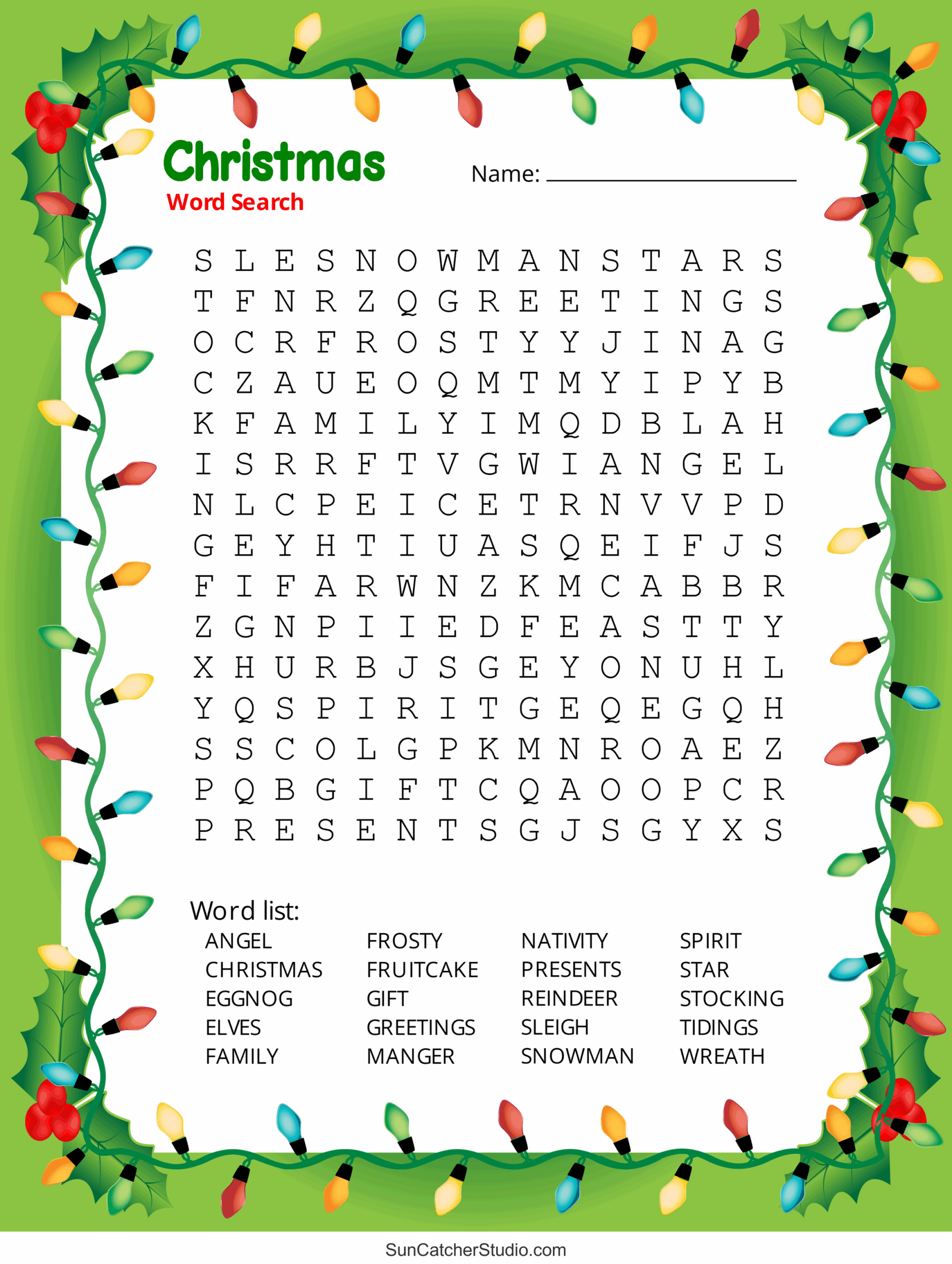 Christmas Word Search Free Printable PDF Puzzles Free 