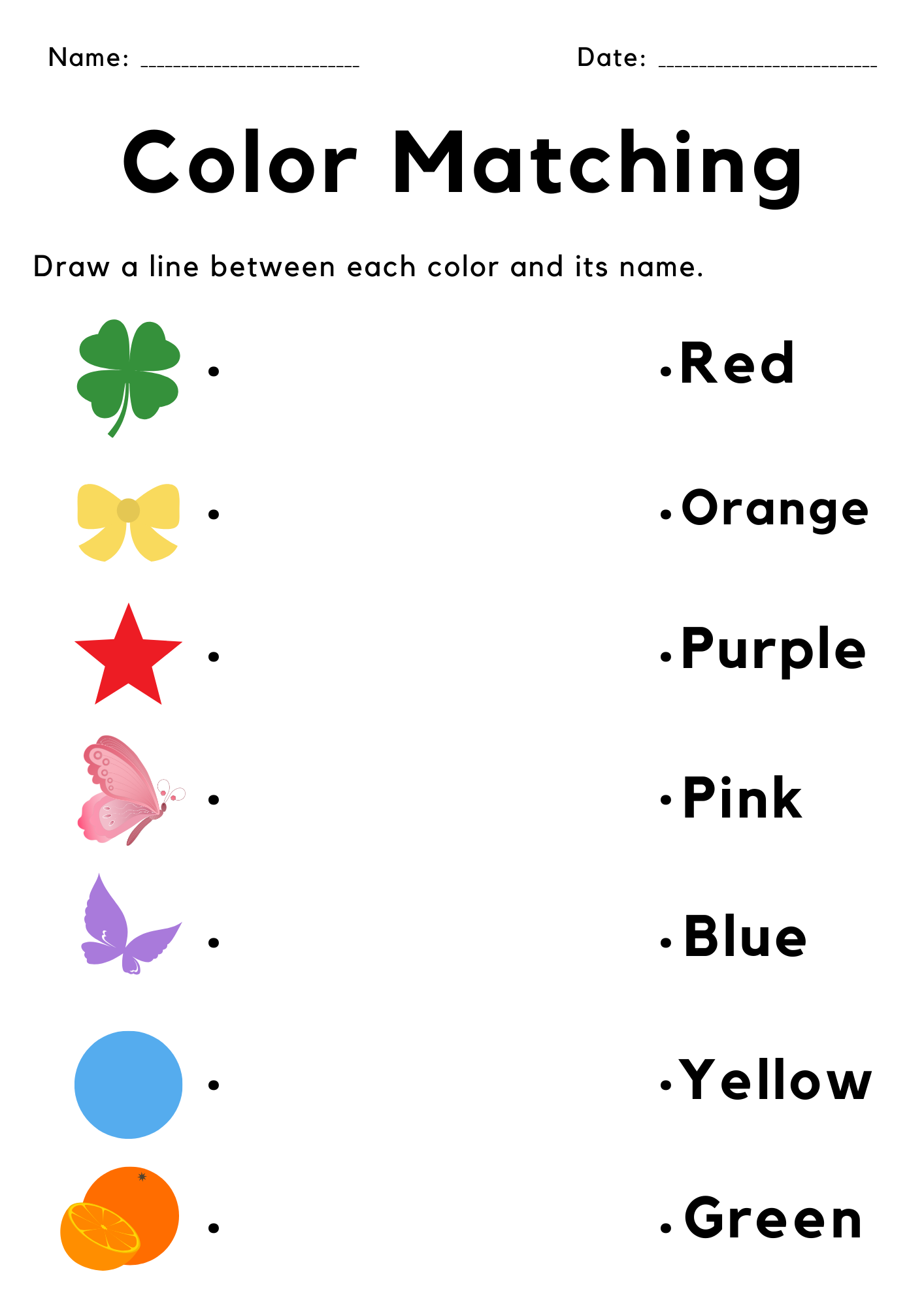 Kindergarten Printable Worksheets Colors