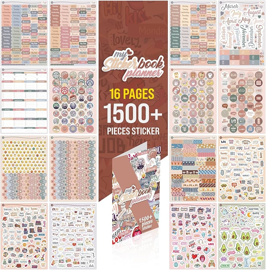 Colortouch Planner Stickers 1500 Piece Sticker Set For Monthly Planner Scrapbook Stickers For Calendar Planner Organiser Agenda Journal 