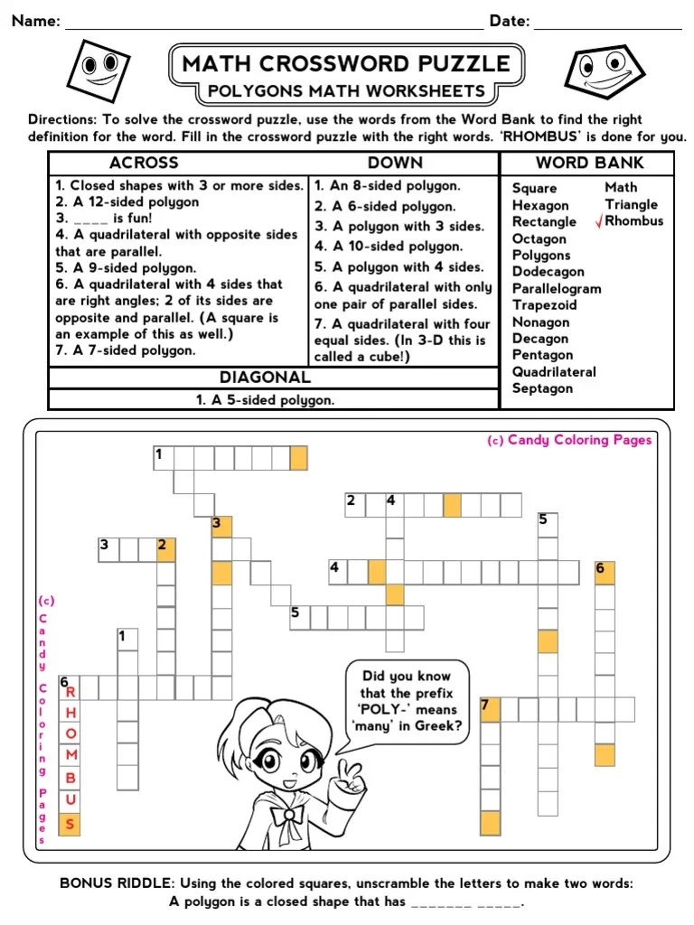 Crossword Puzzle Polygons PDF PDF Euclidean Plane Geometry 
