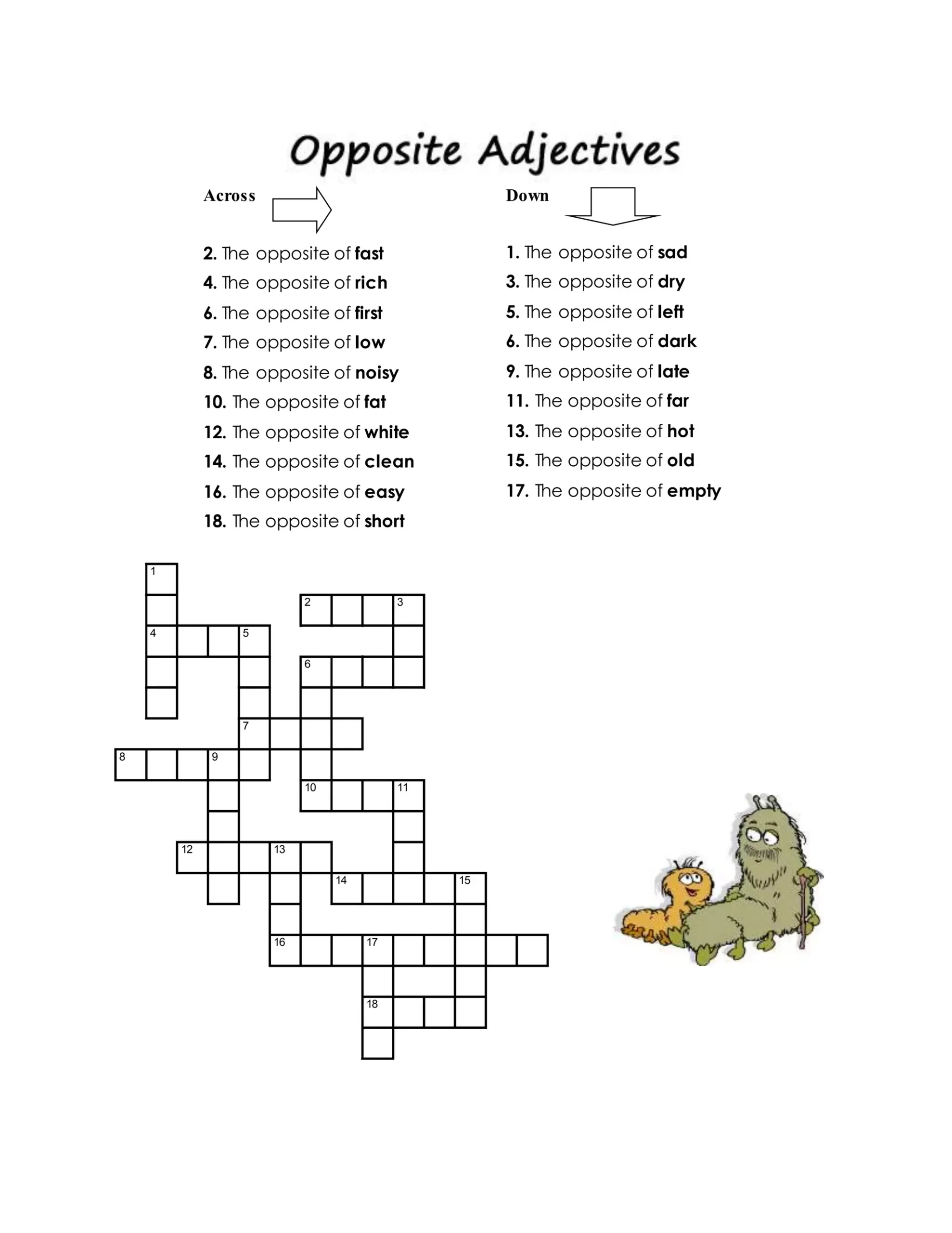 Crossword Puzzles Adjective DOCX
