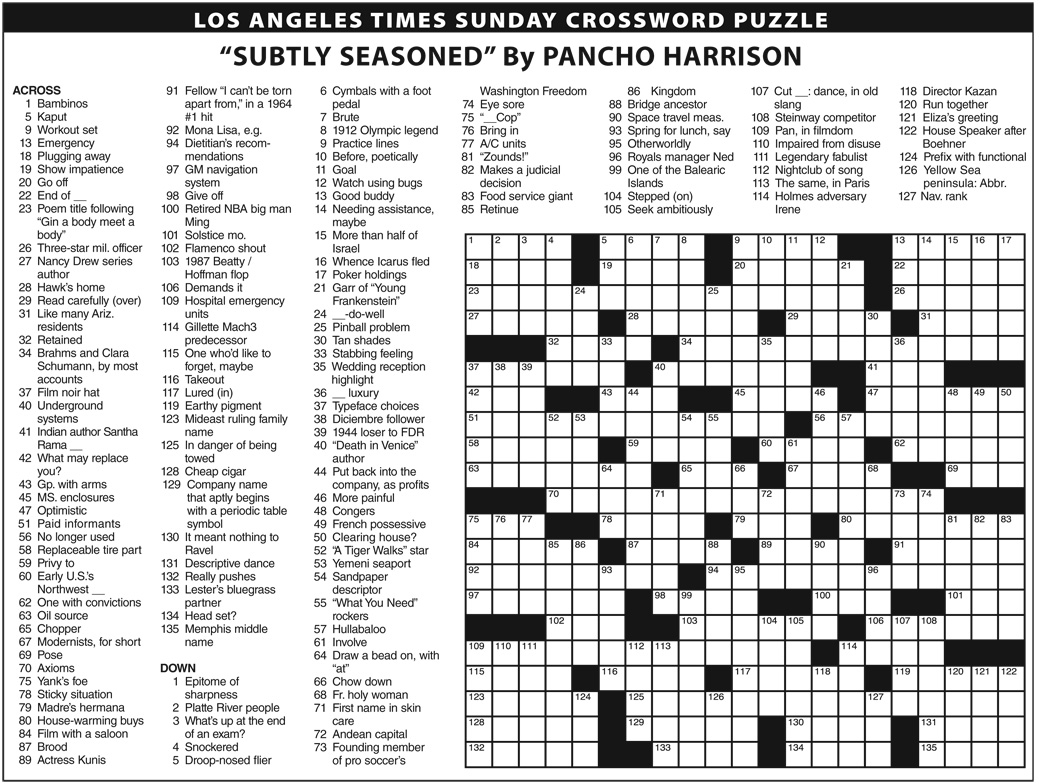 Free Printable Crossword Puzzles Difficult