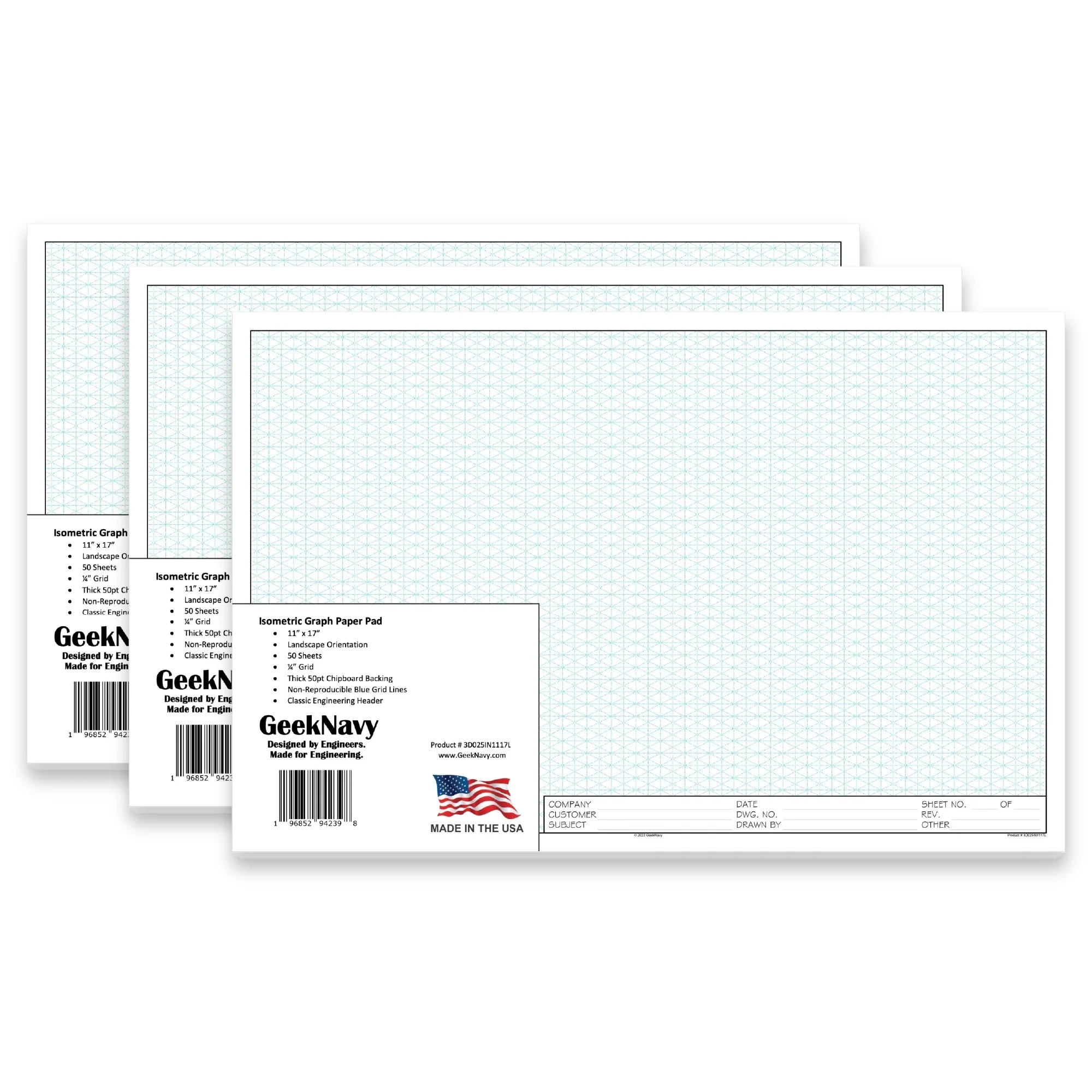 Printable 11x17 Isometric Graph Paper