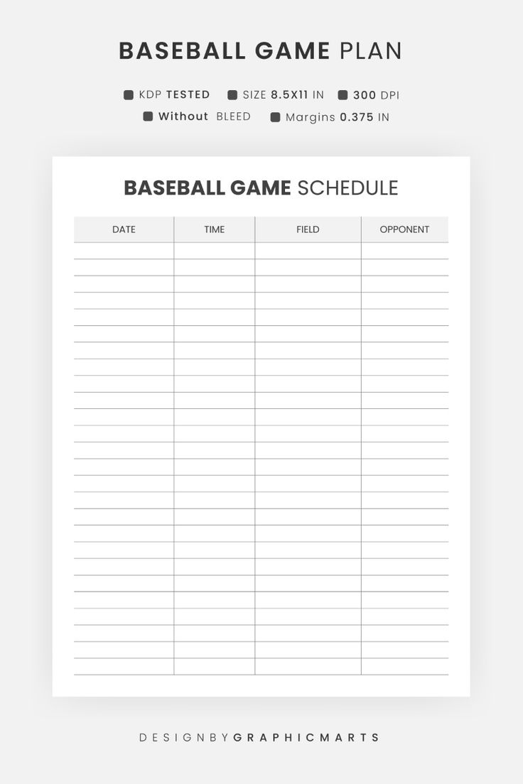 Printable Baseball Template