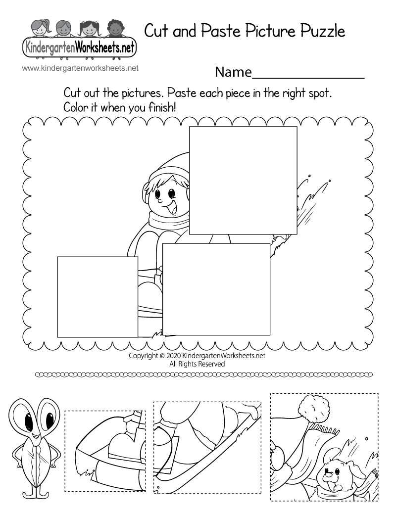Cut And Paste Picture Puzzle Worksheet Free Printable Digital 