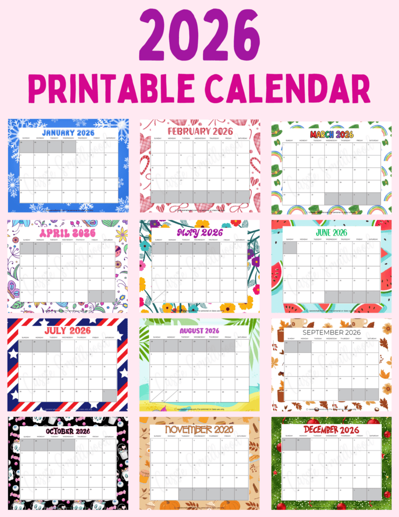 Blank Month Calendar 2026 Printable