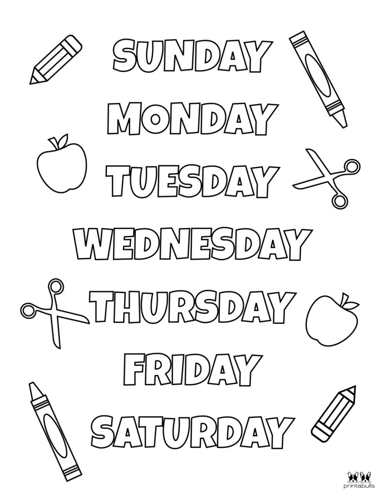 Days Of The Week Worksheets amp Printables 50 Free Pages Printabulls