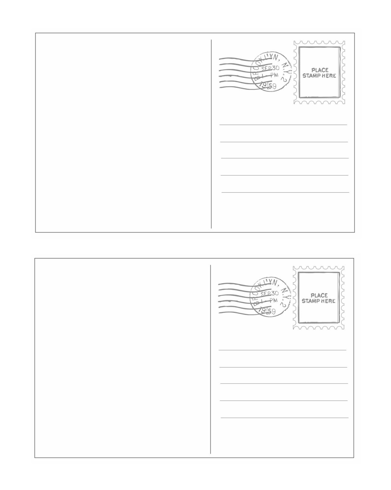 Postcard Template Printable