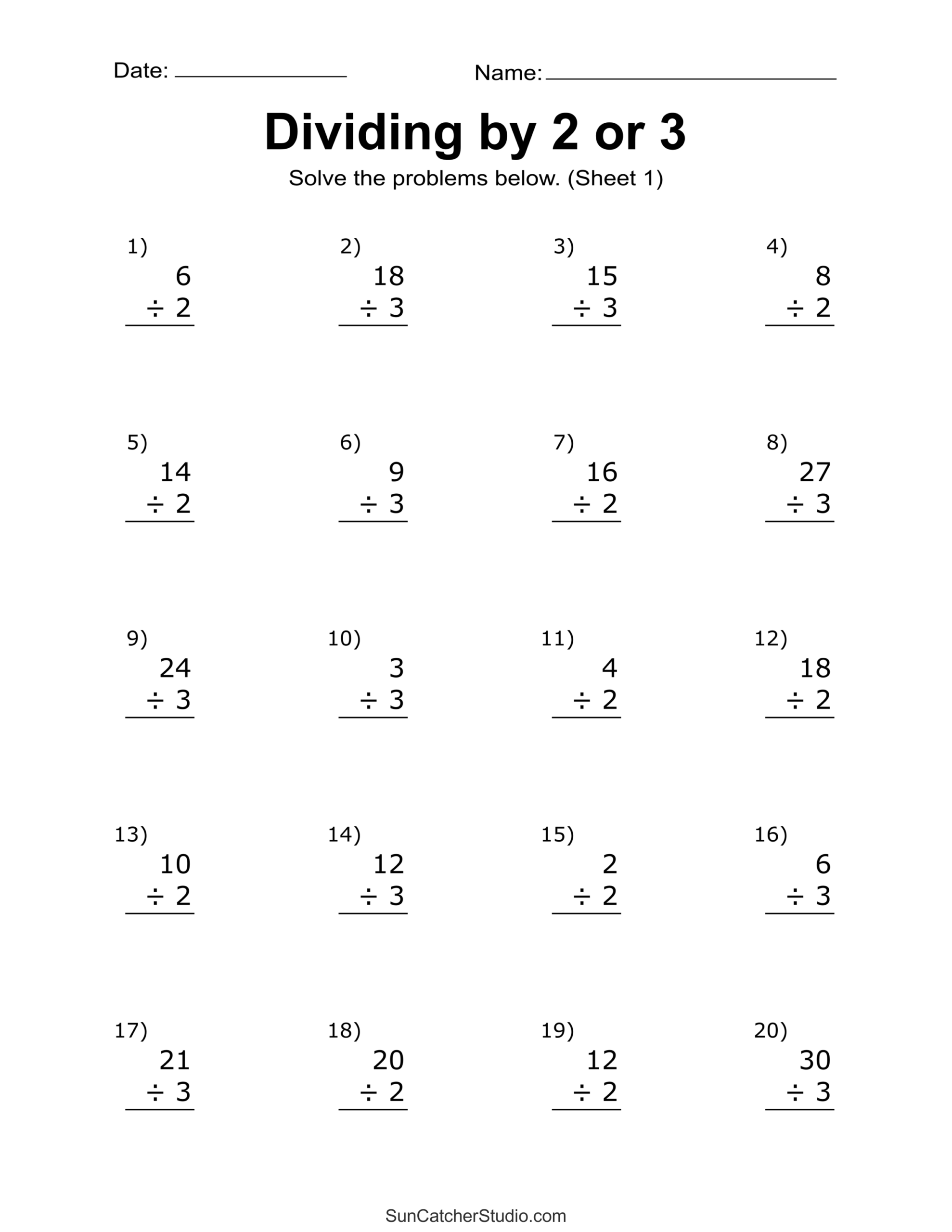 Division Worksheets amp Problems Free Printable Math Drills Free 