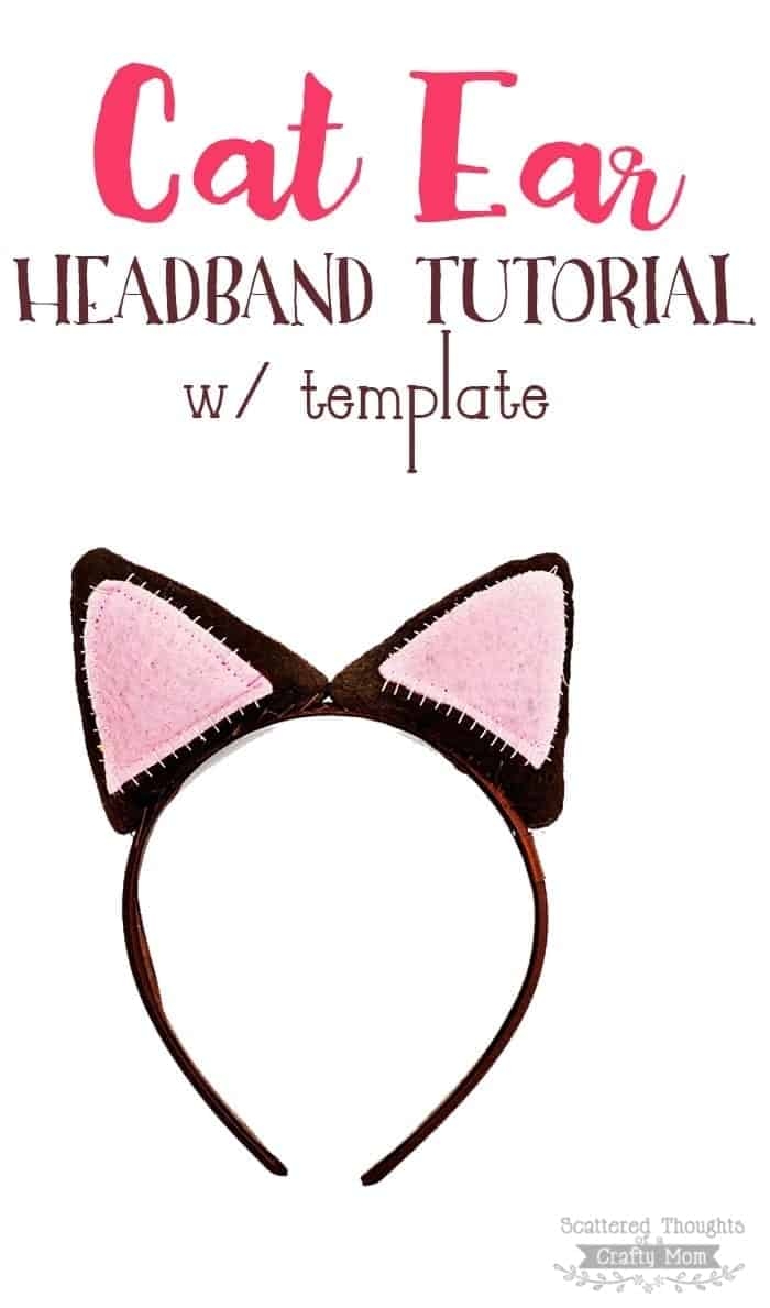 DIY Cat Ear Headband Tutorial W Template Scattered Thoughts Of 