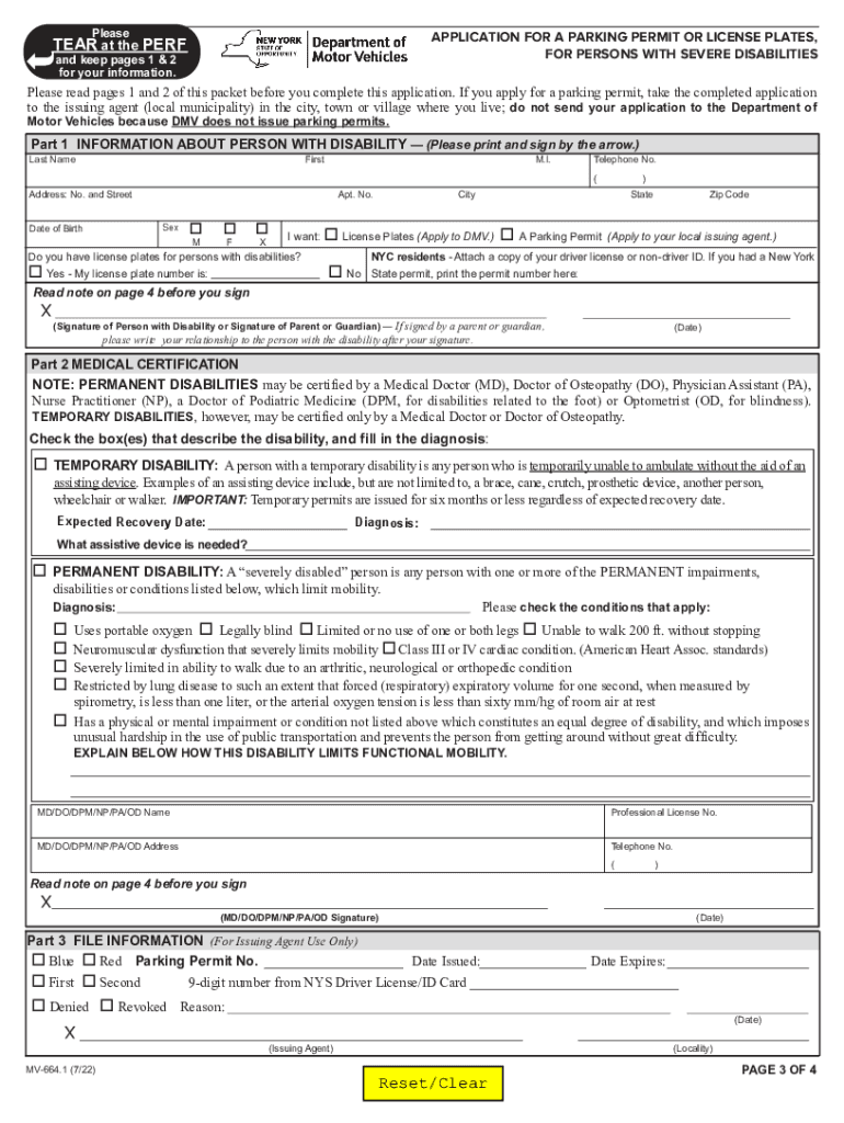 Dmv Handicap Parking Form Fill Out amp Sign Online DocHub