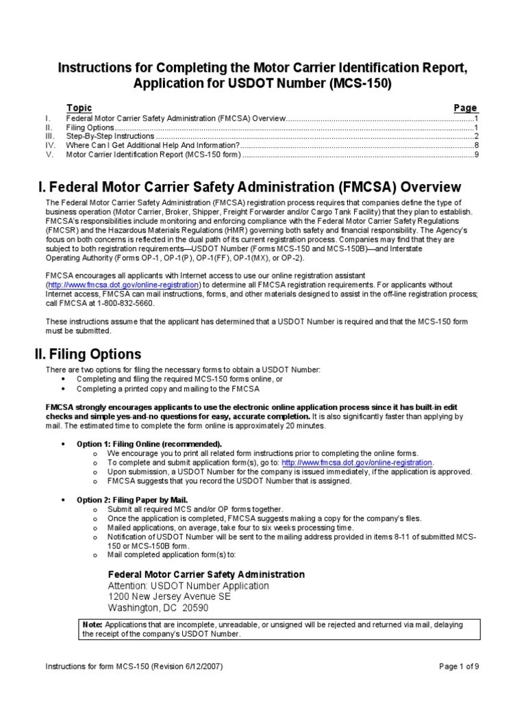 Irs Form Mcs-150