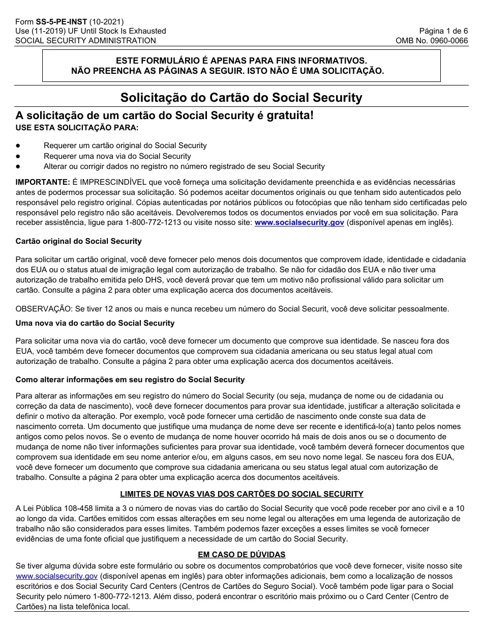 Social Security Ss 5 Form Print