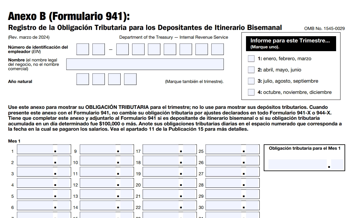 E File Form 941 sp Formulario 941 Para 2025