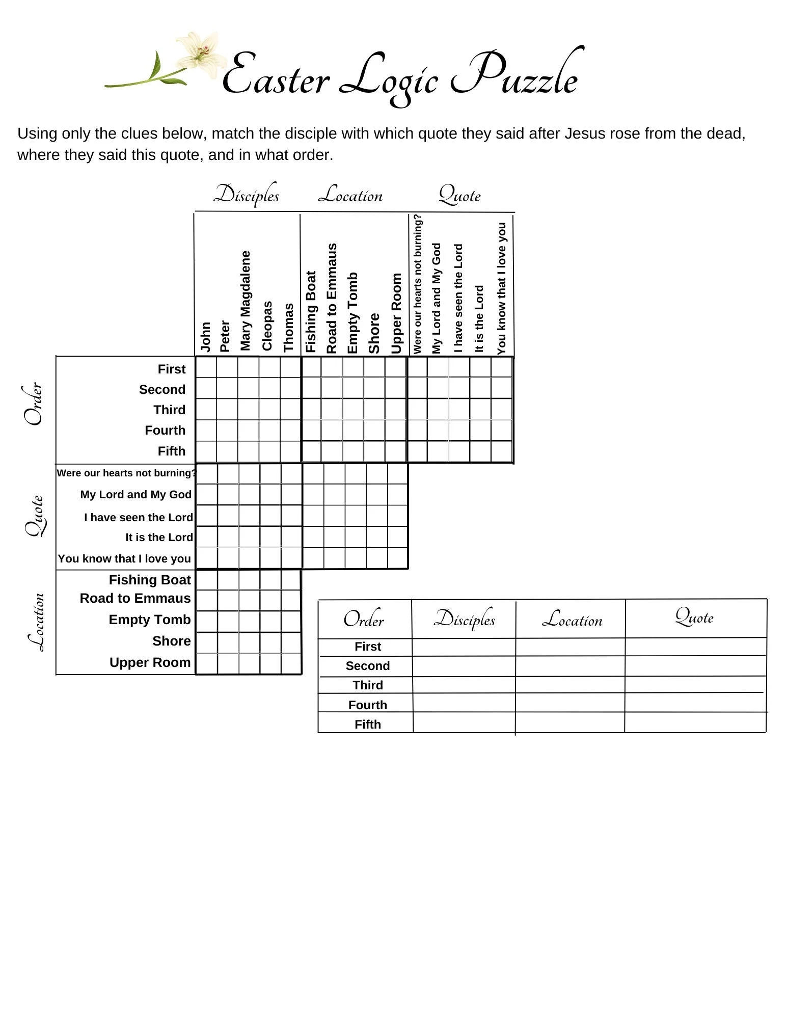 Logic Puzzles Printable For Adults