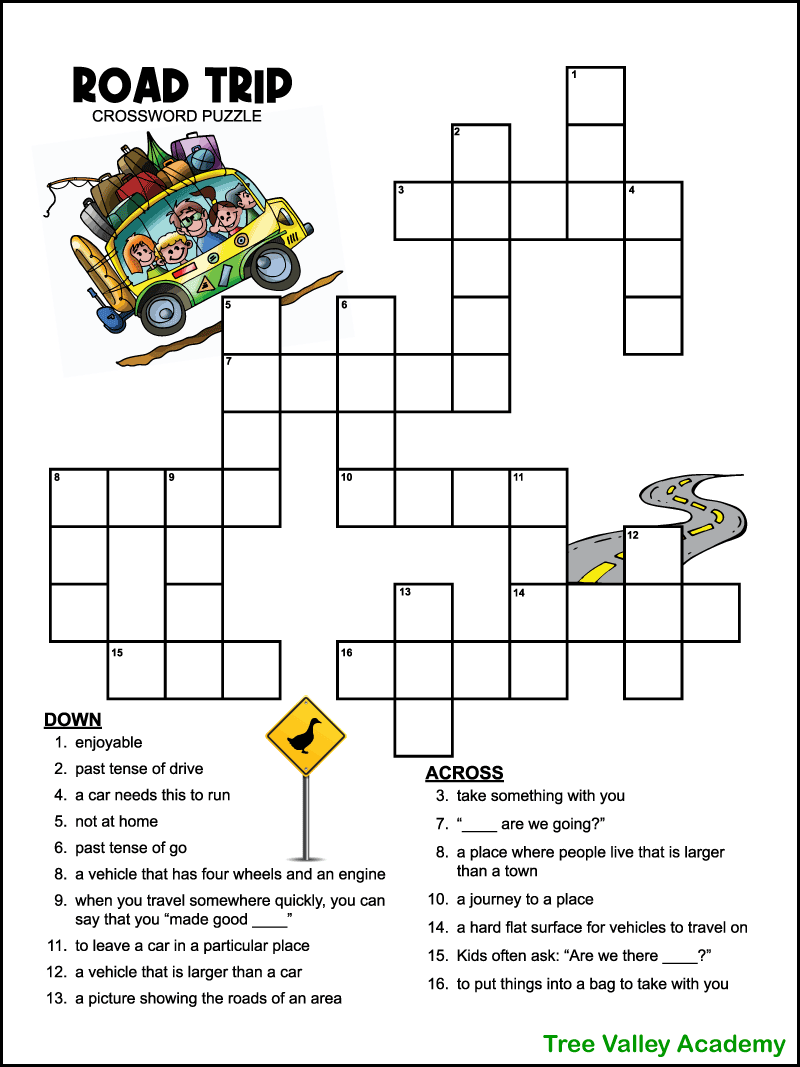 Crossword Puzzles With Answer Key Printable