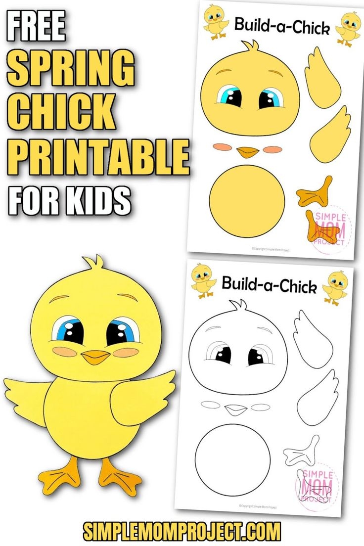 Easy Spring Chick Craft Templates For Kids Simple Mom Project
