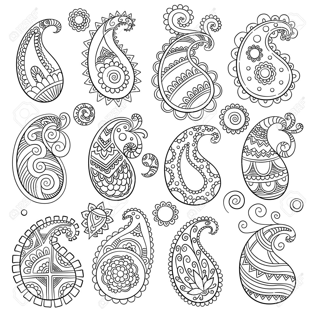 Einfaches Paisley Muster Traditionelle stliche 