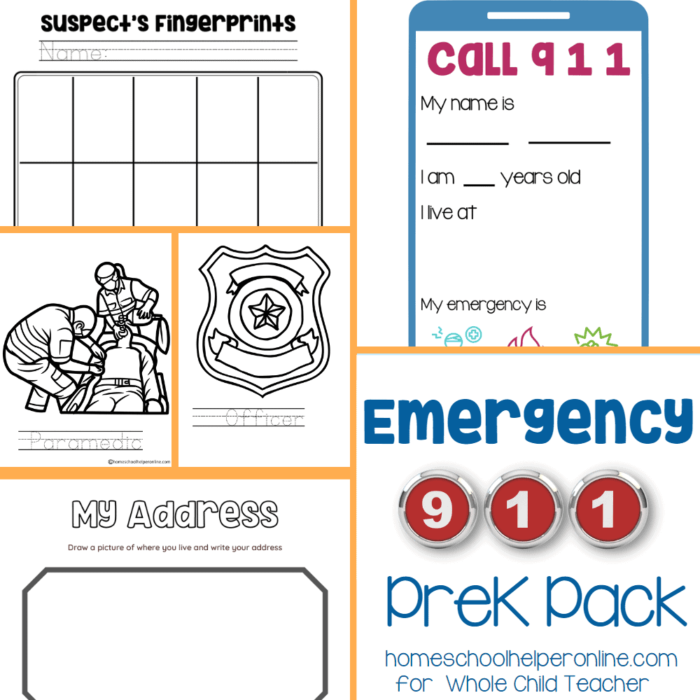 Emergency 911 Preschool Pack Community Helpers Worksheets Library