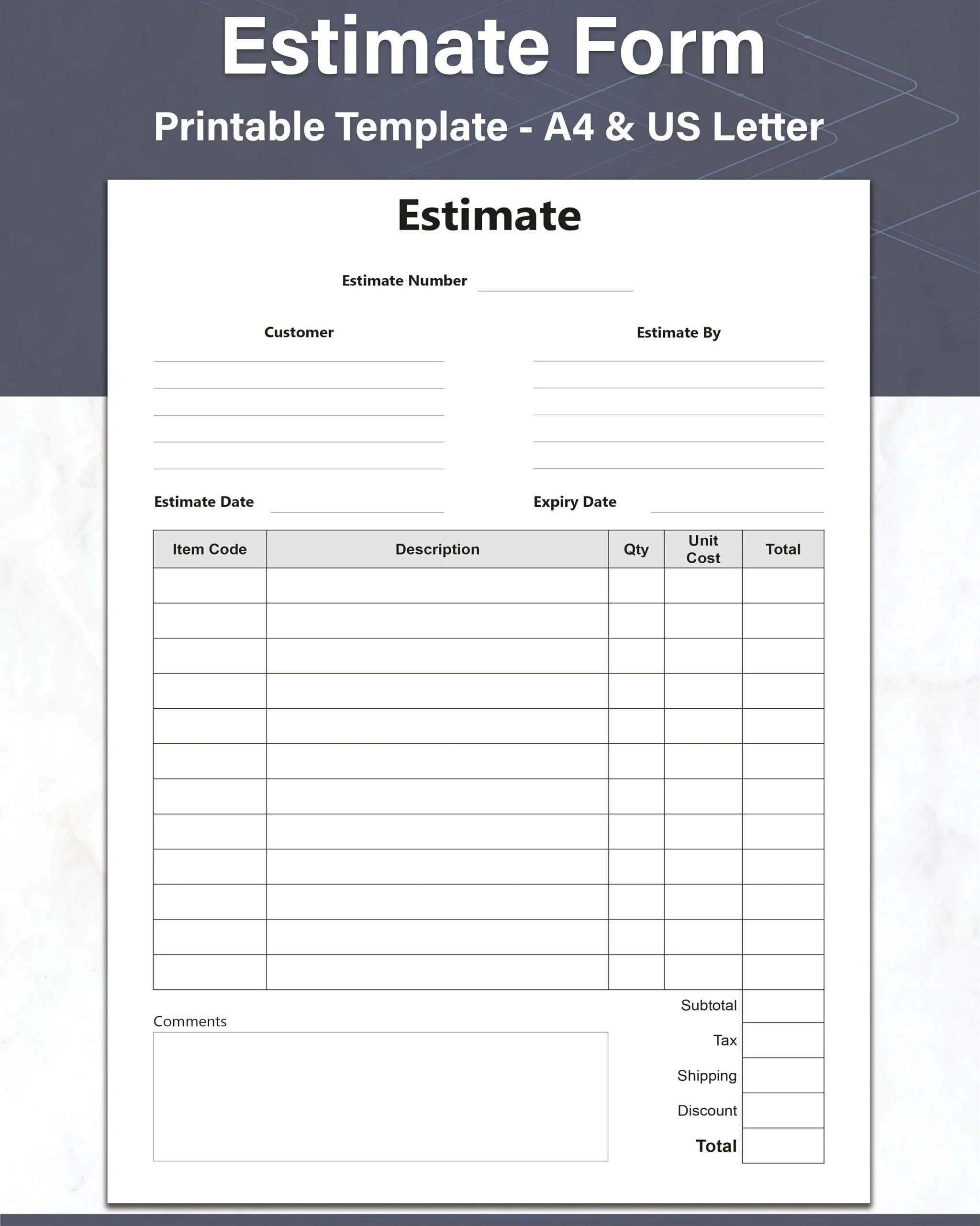Printable Quote Template