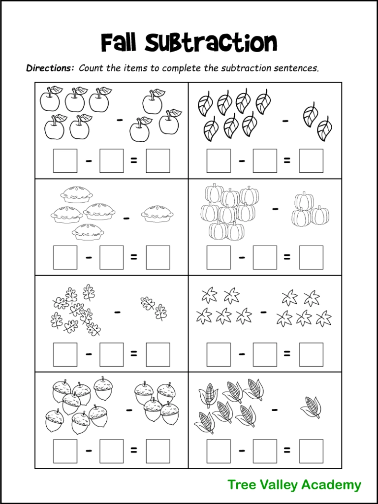 Free Printable Fall Math Worksheets