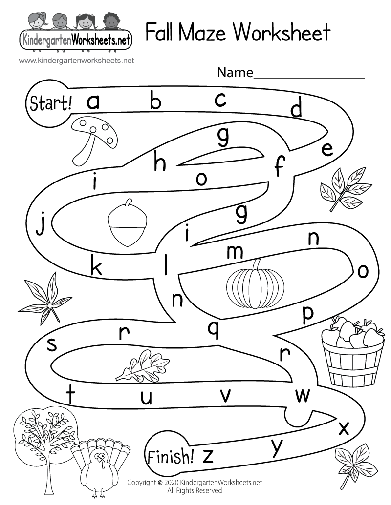Fall Maze Worksheet Free Printable Digital amp PDF