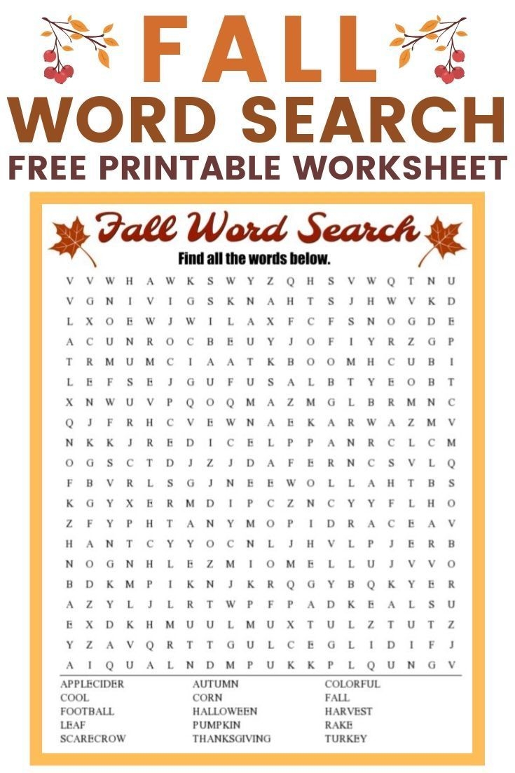 Free Printable Word Search Puzzle