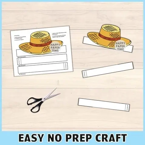 Farmer Hat Paper Crown COLORED Happy Paper Time