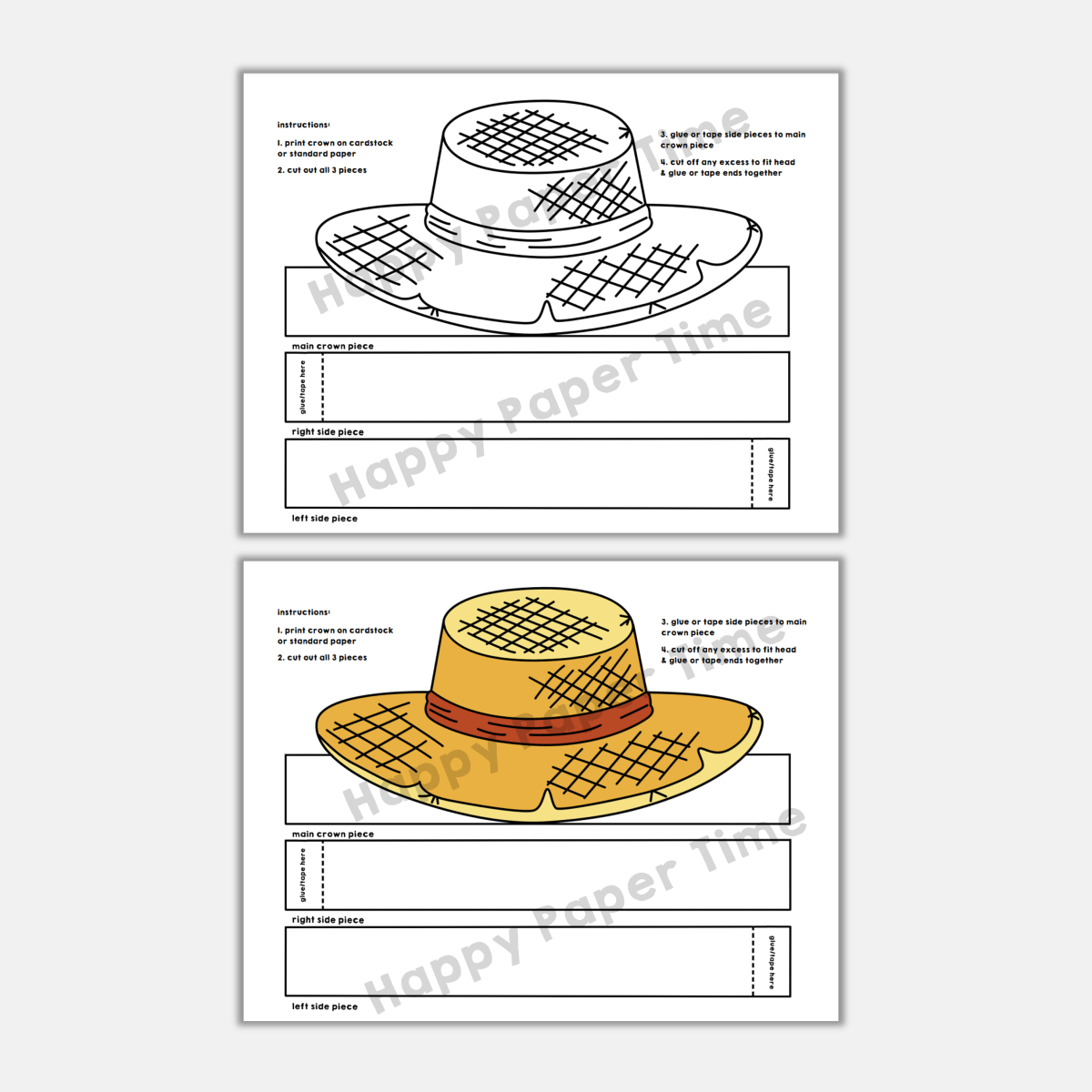 Printable Farmer Hat Template