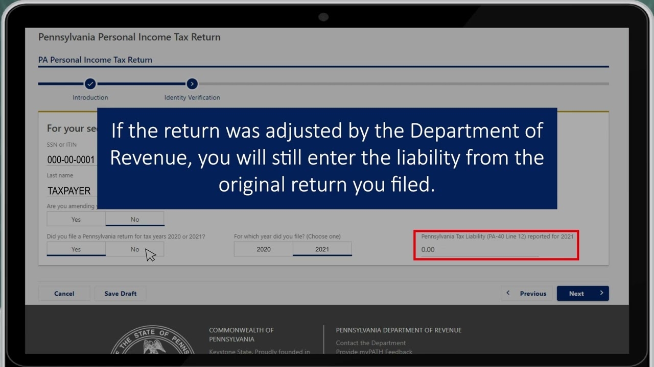 File A Pennsylvania Income Tax Return Commonwealth Of Pennsylvania