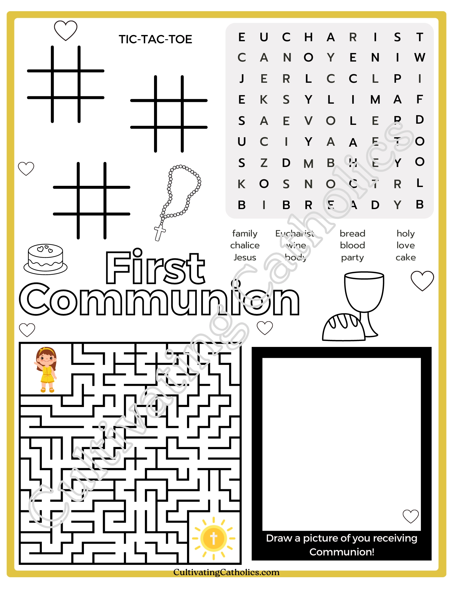 Printable Catholic Activity Worksheets