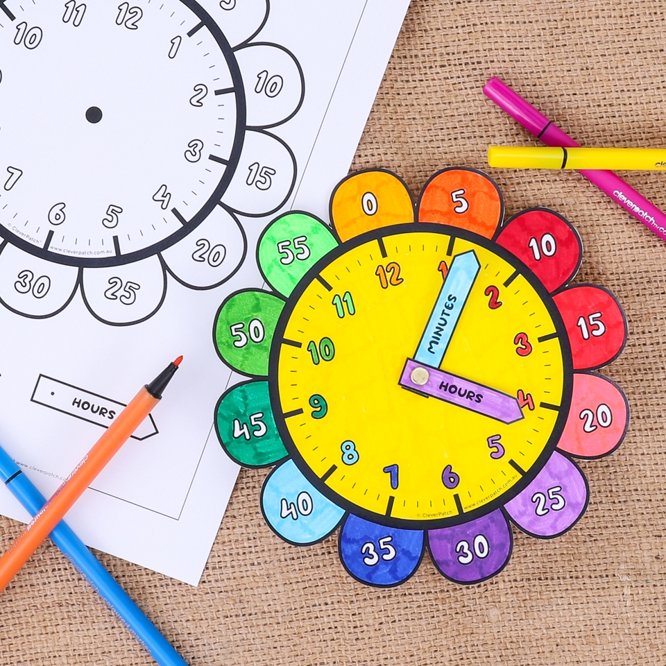 Flower Clock Paper amp Card CleverPatch CleverPatch Art 