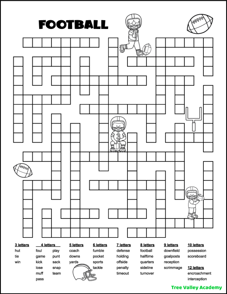 Printable Nfl Crossword Puzzles