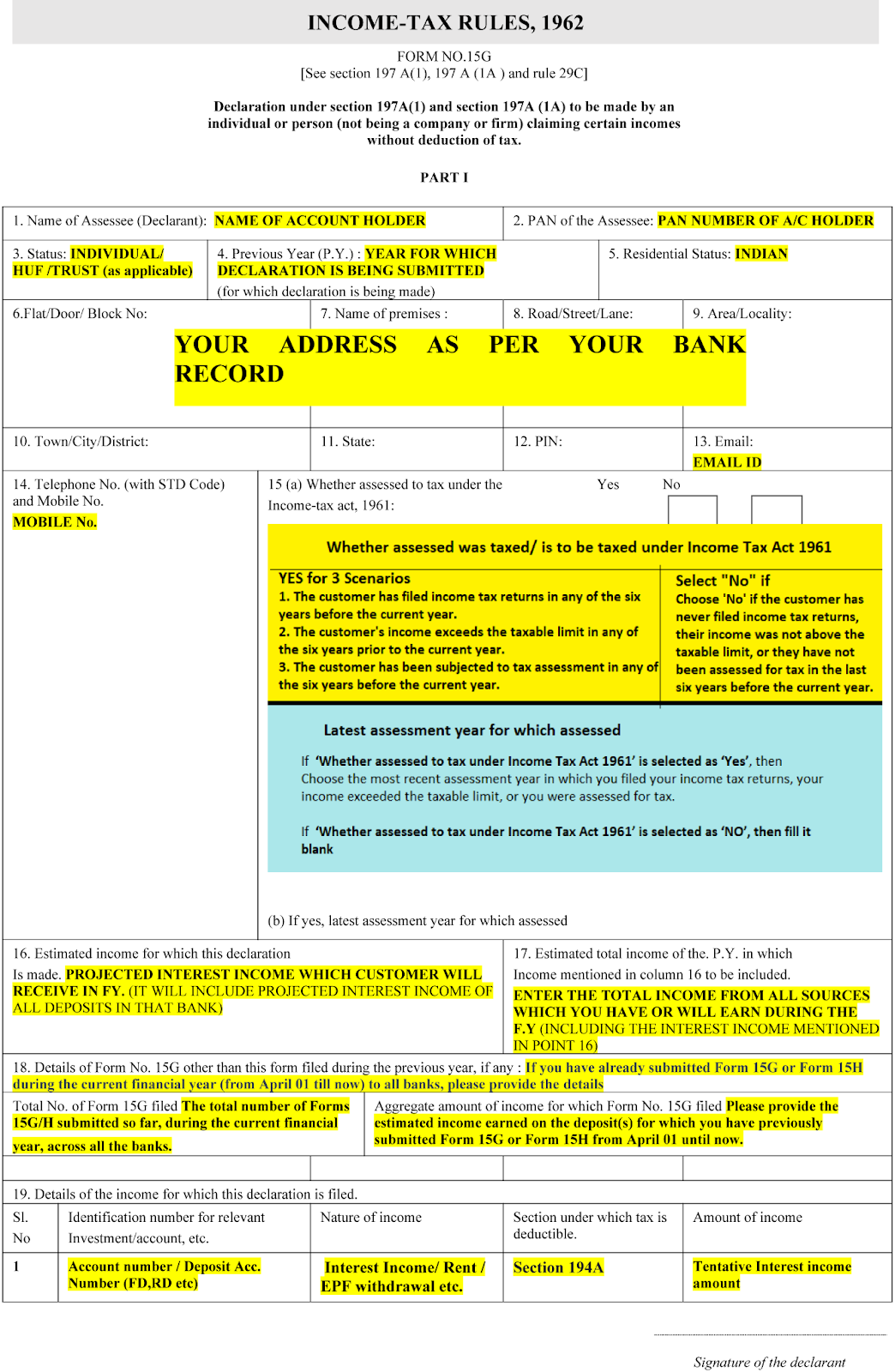 How To Submit Form 15h Online