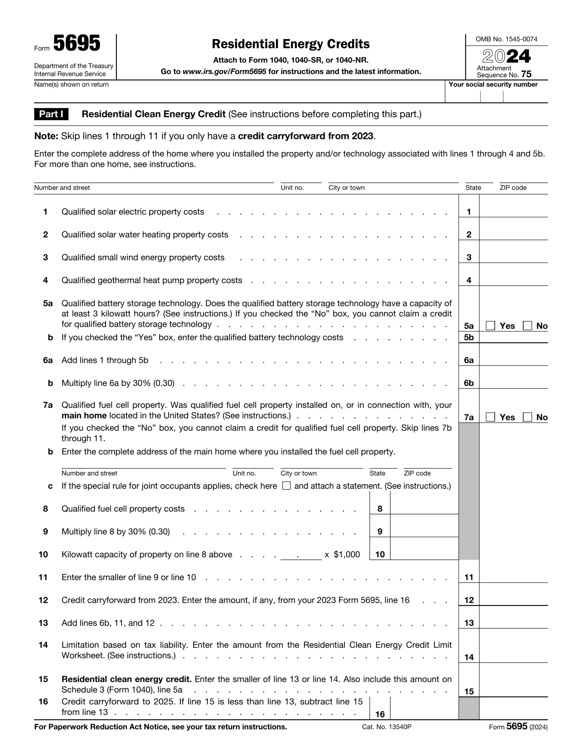 Form 5695 2024 2025 Fill Out amp Download PDF Guru