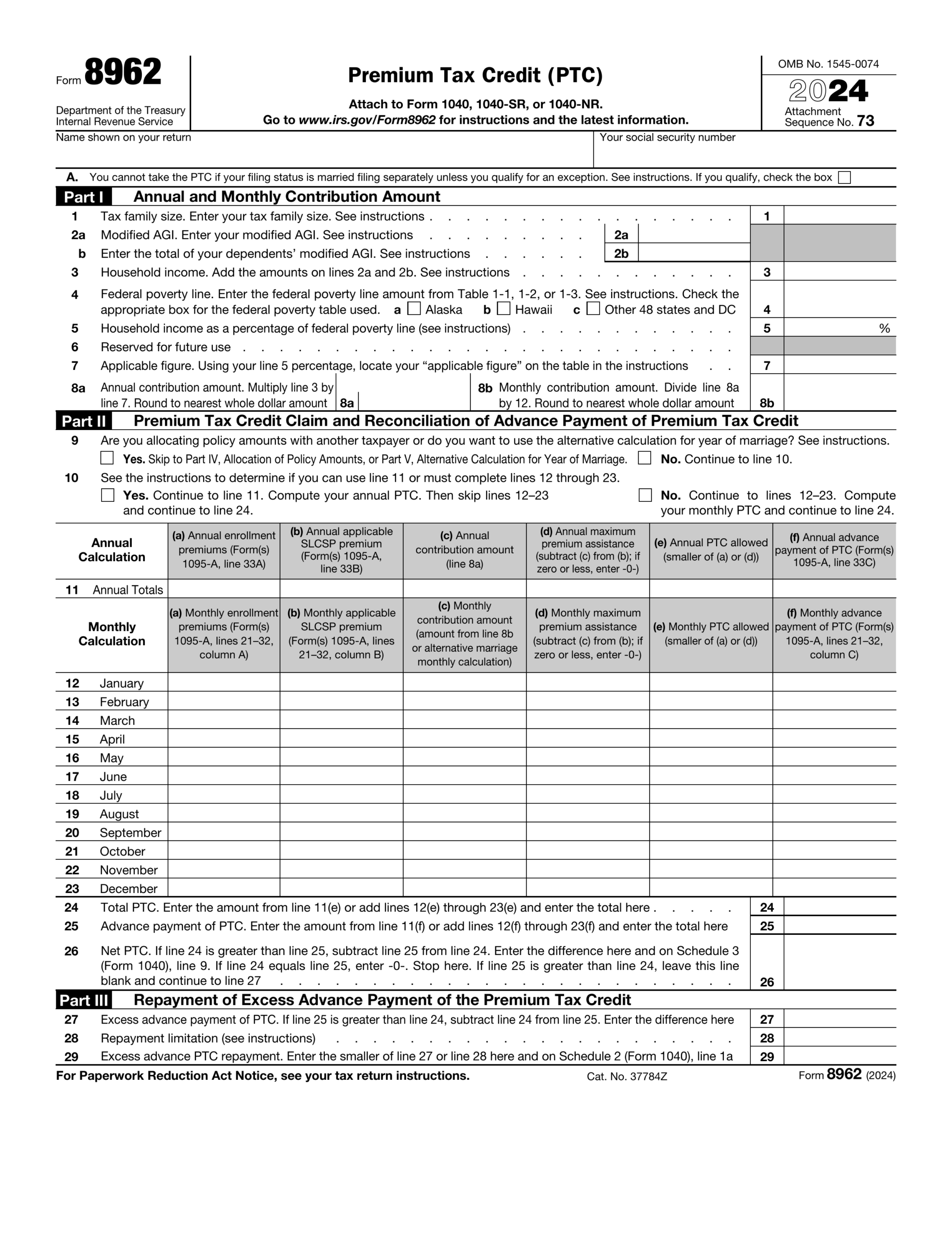 Printable Irs 720 Form Schedule A