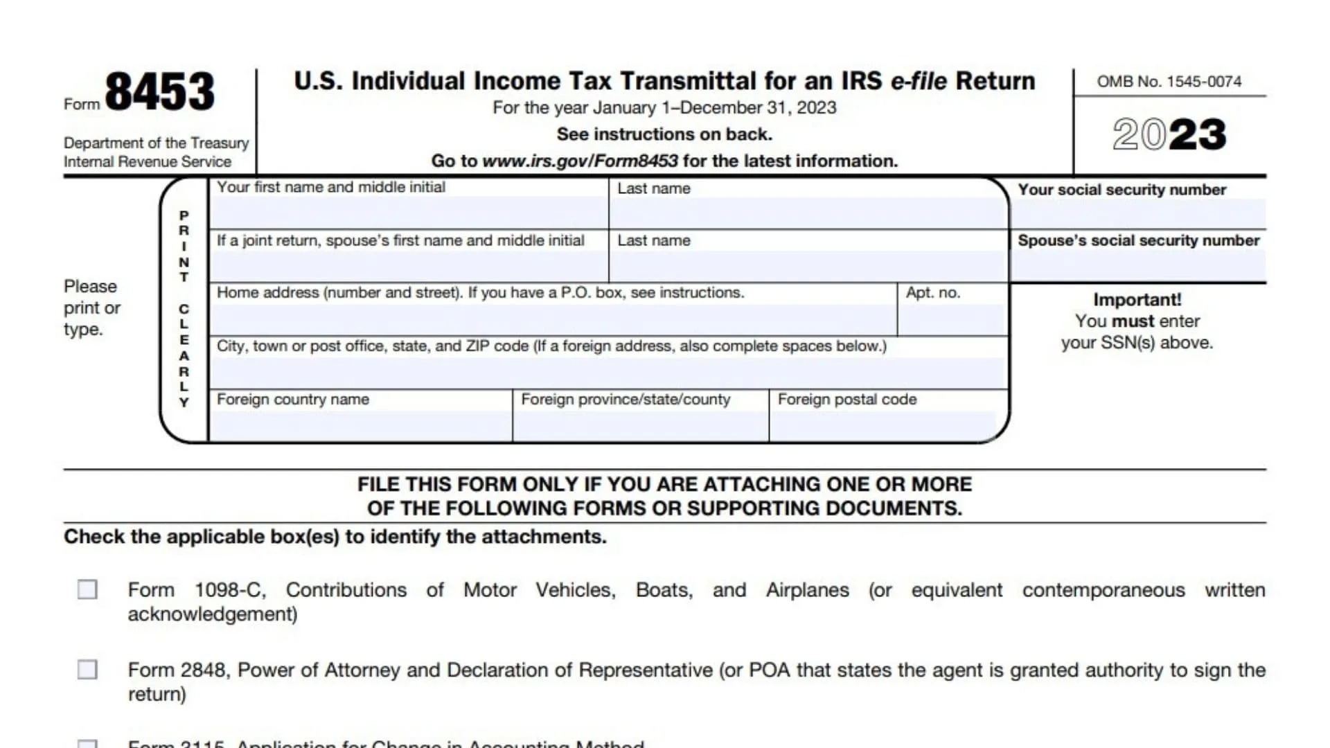 Form 8453 Instructions 2025 2026