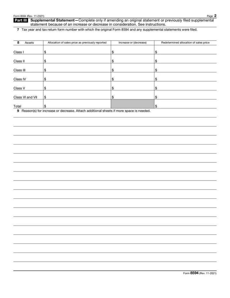 Irs Form 8594 Fillable