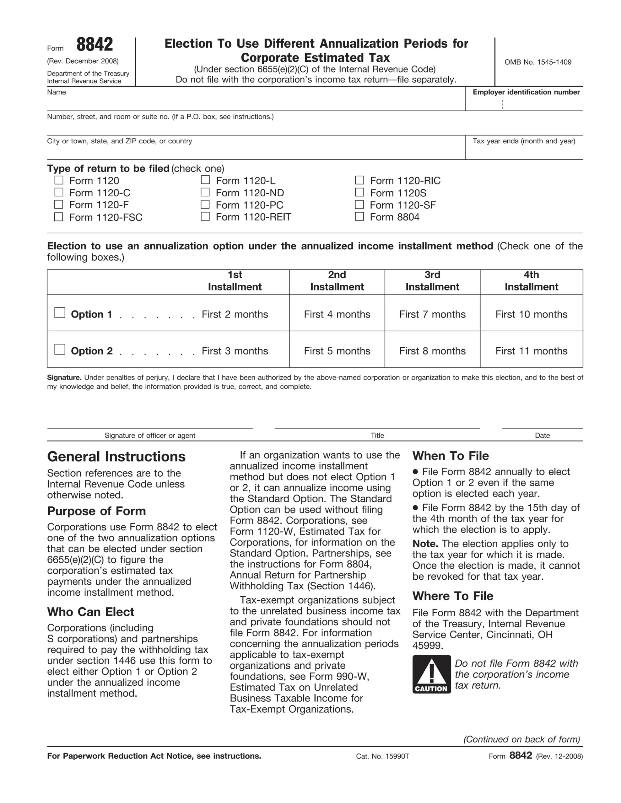 Name Change Irs Form 8820