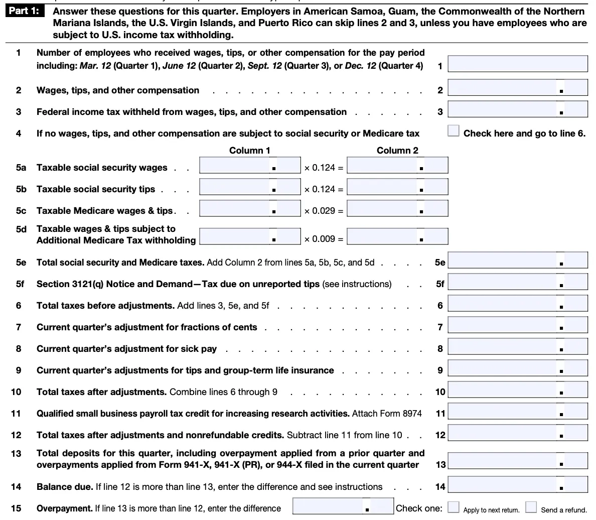 Irs Form 941 X 2026