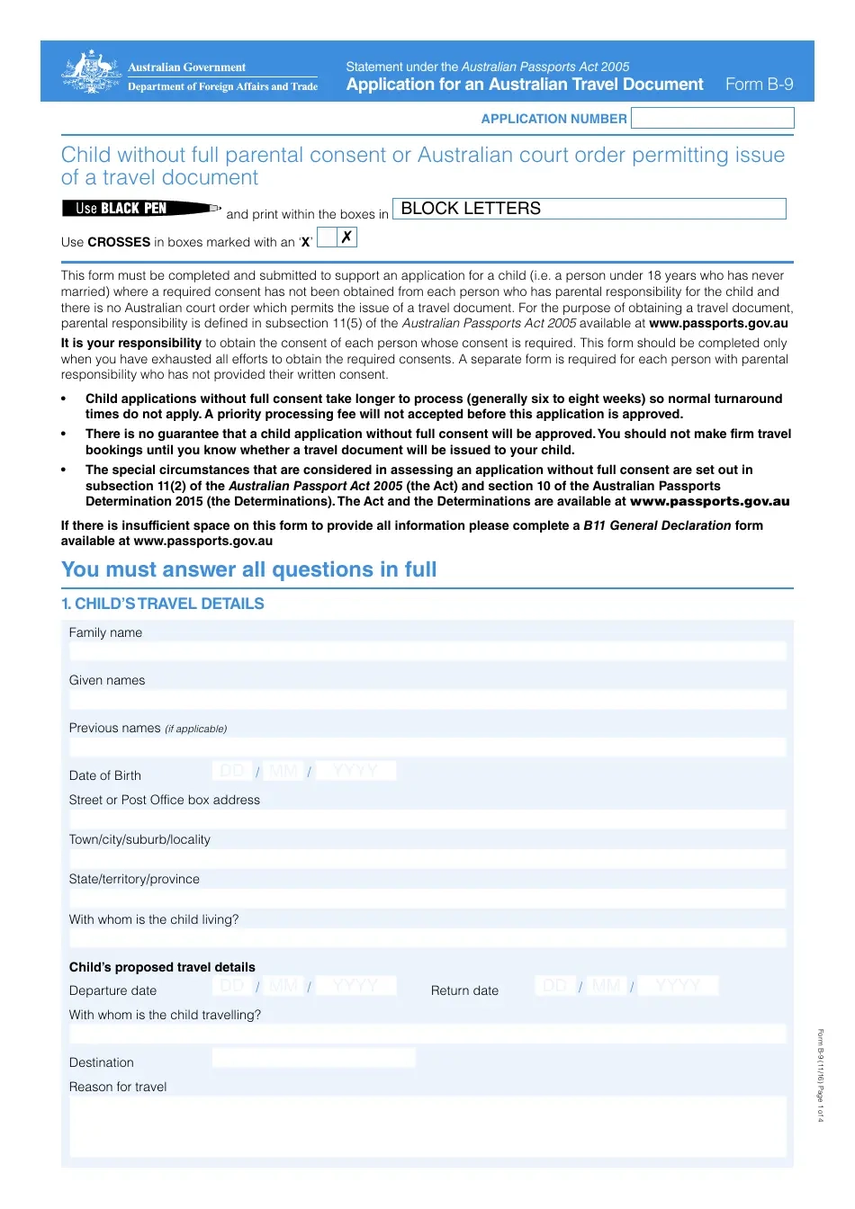 Form B 9 Fill Out Sign Online And Download Fillable PDF 