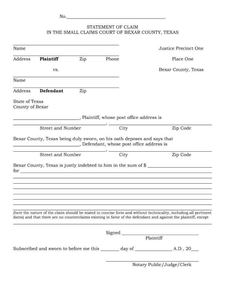 Form County Court Money Claims Form Sc 100 Fill Out Printable 