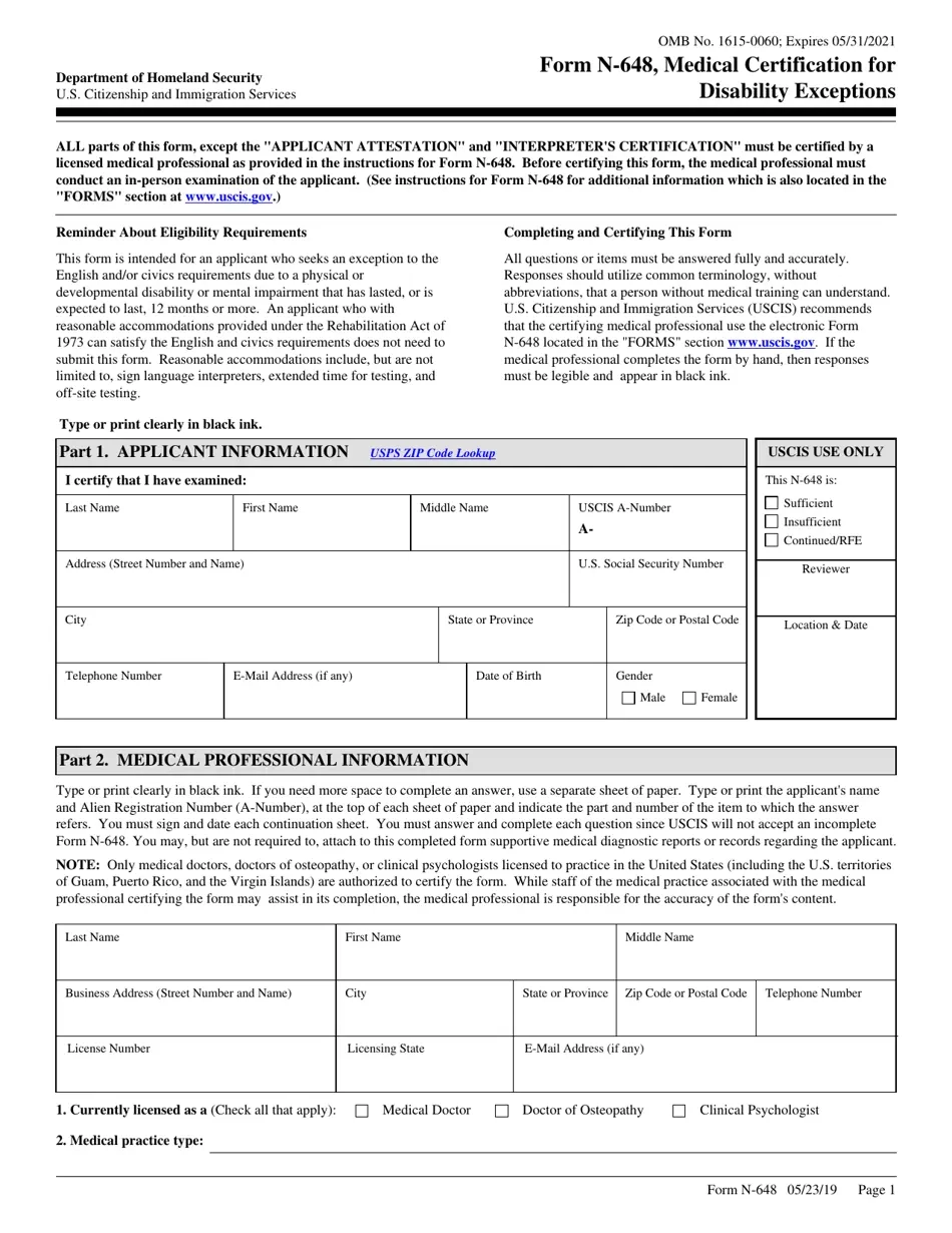 Form N 648 Fill Out Sign Online And Download Fillable PDF 