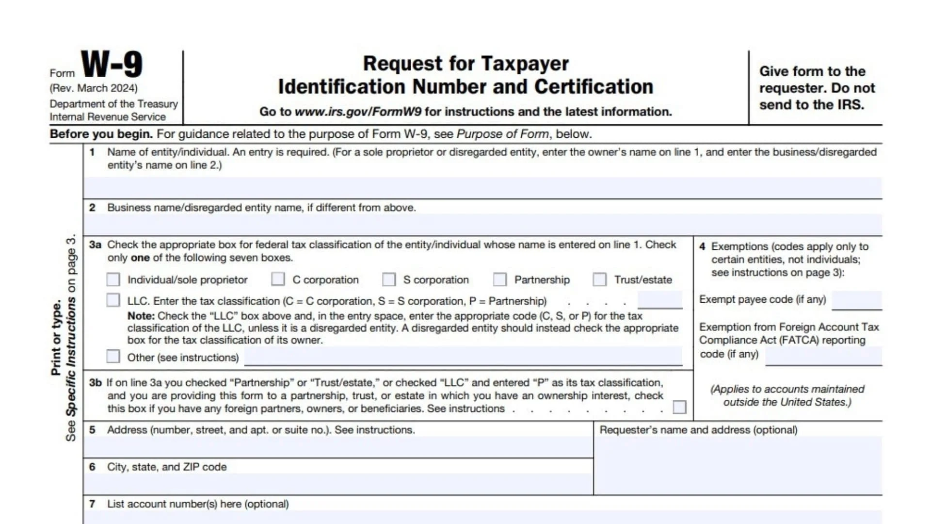 form w 9 instructions 2025 2026