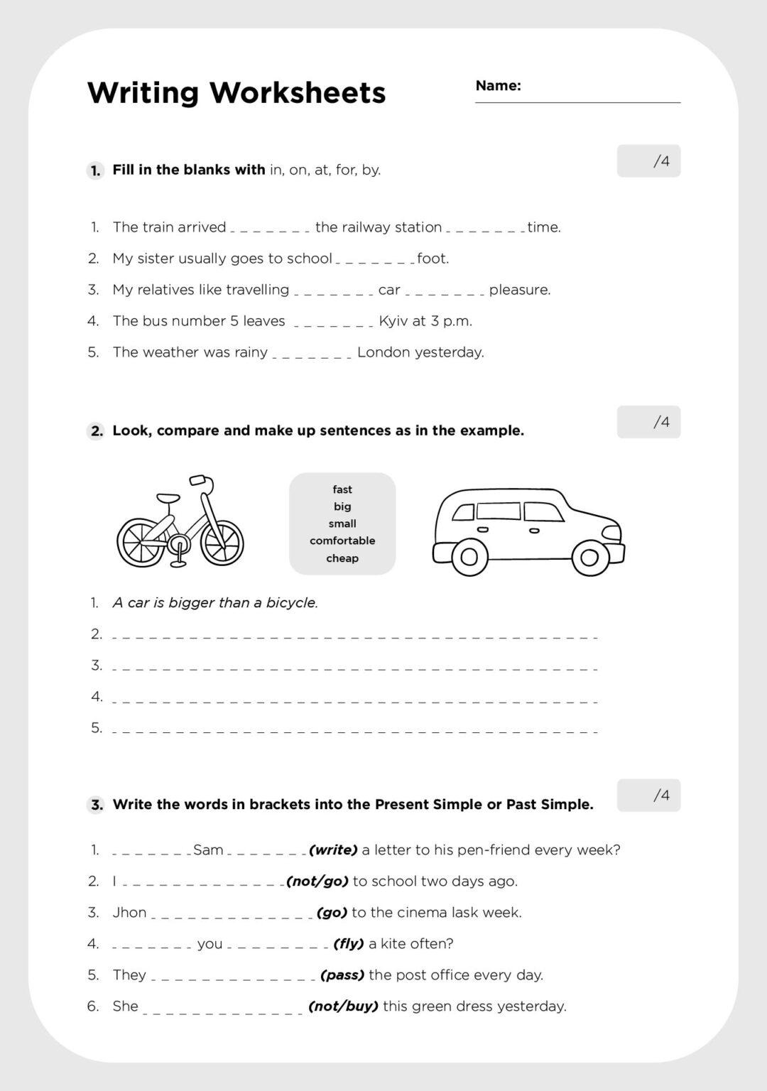 Grade 4 Language Arts Worksheets Printable