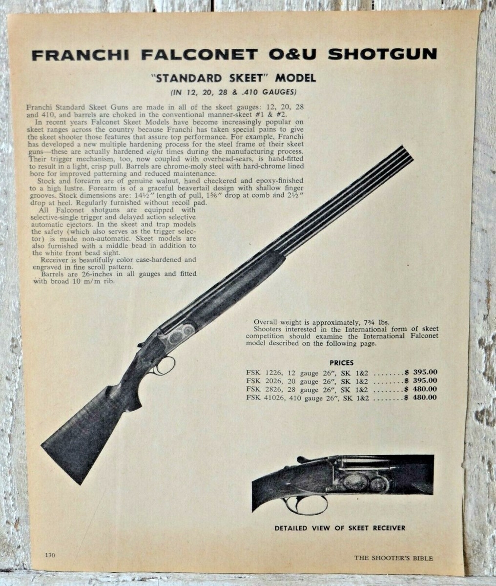 Franchi Falconet Shotgun 1971 Vintage Print Reklame Old Gun Ad EBay