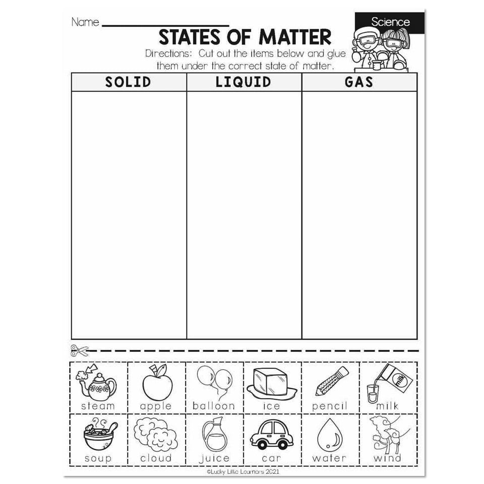 Free 2nd Grade Science Worksheet On Matter Download Free 2nd 