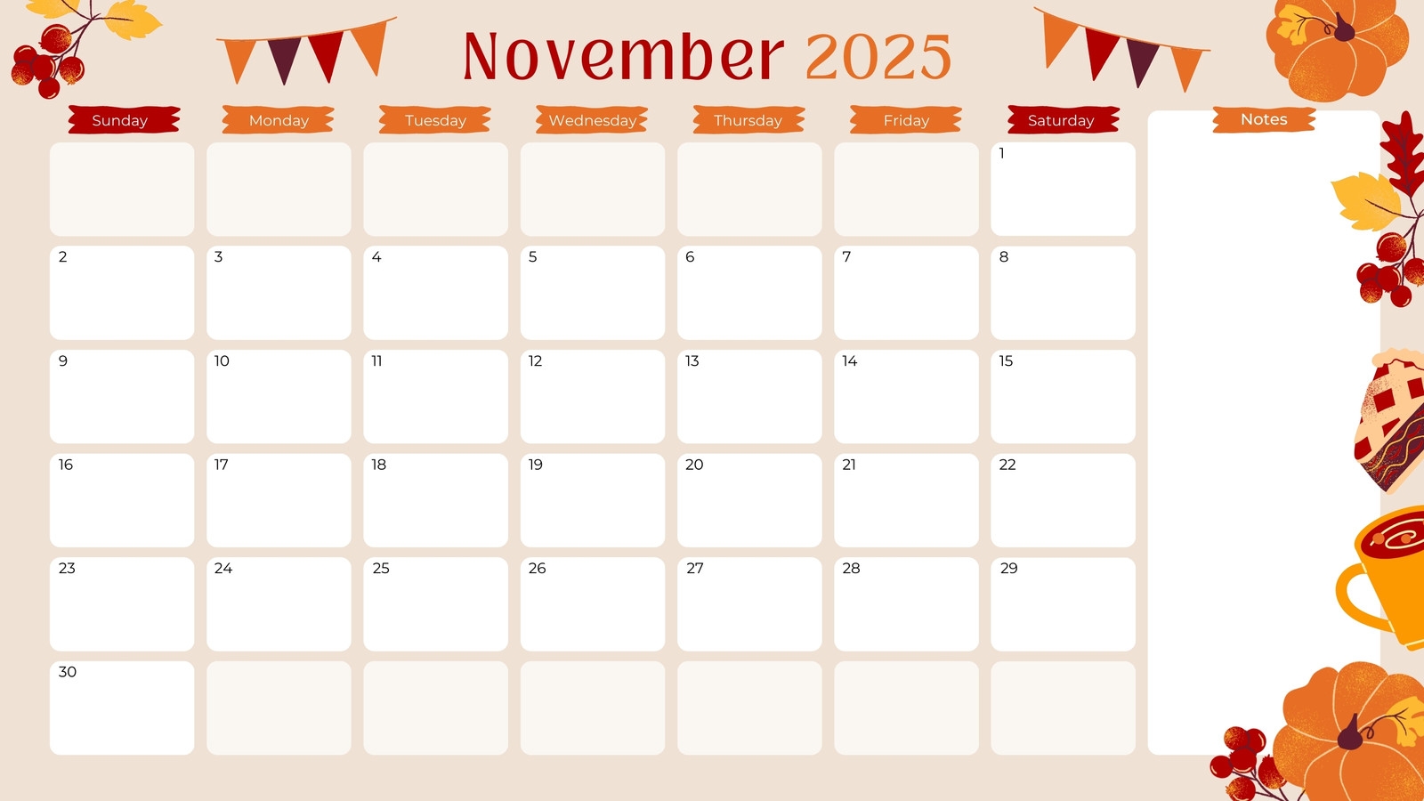 November Printable Calendars