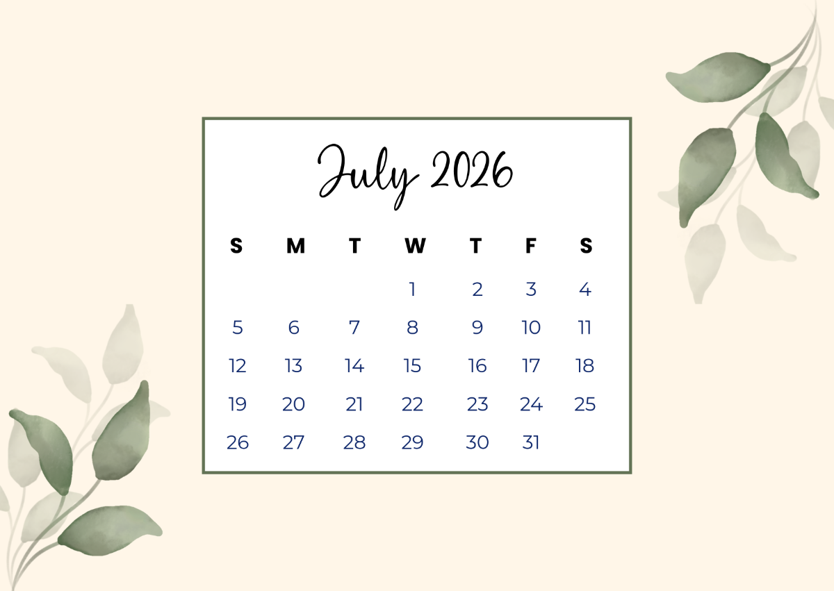 Free Beige Floral July 2026 Calendar Template To Edit Online